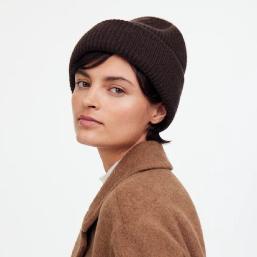Madewell | Wool-Blend Knit Beanie | Hthr Dark Carob
